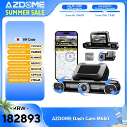 AZDOME M660 차량용 DVR 4채널 360도 °   전후방 차량 내부 카메라 5.8G WIFI GPS 블랙박스 2.5K+1K+1K+1K 주차 모니터링