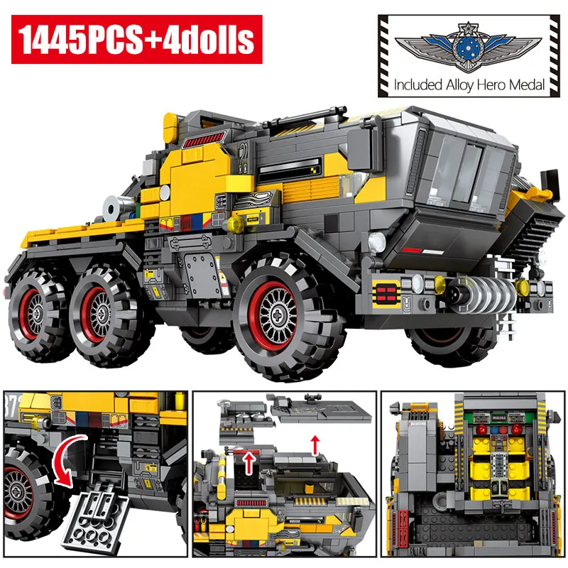 SEMBO City Wandering Earth Carrier Car Building Blocks Military Tank Cargo Van Transport Truck Figures Bricks Boy Toys