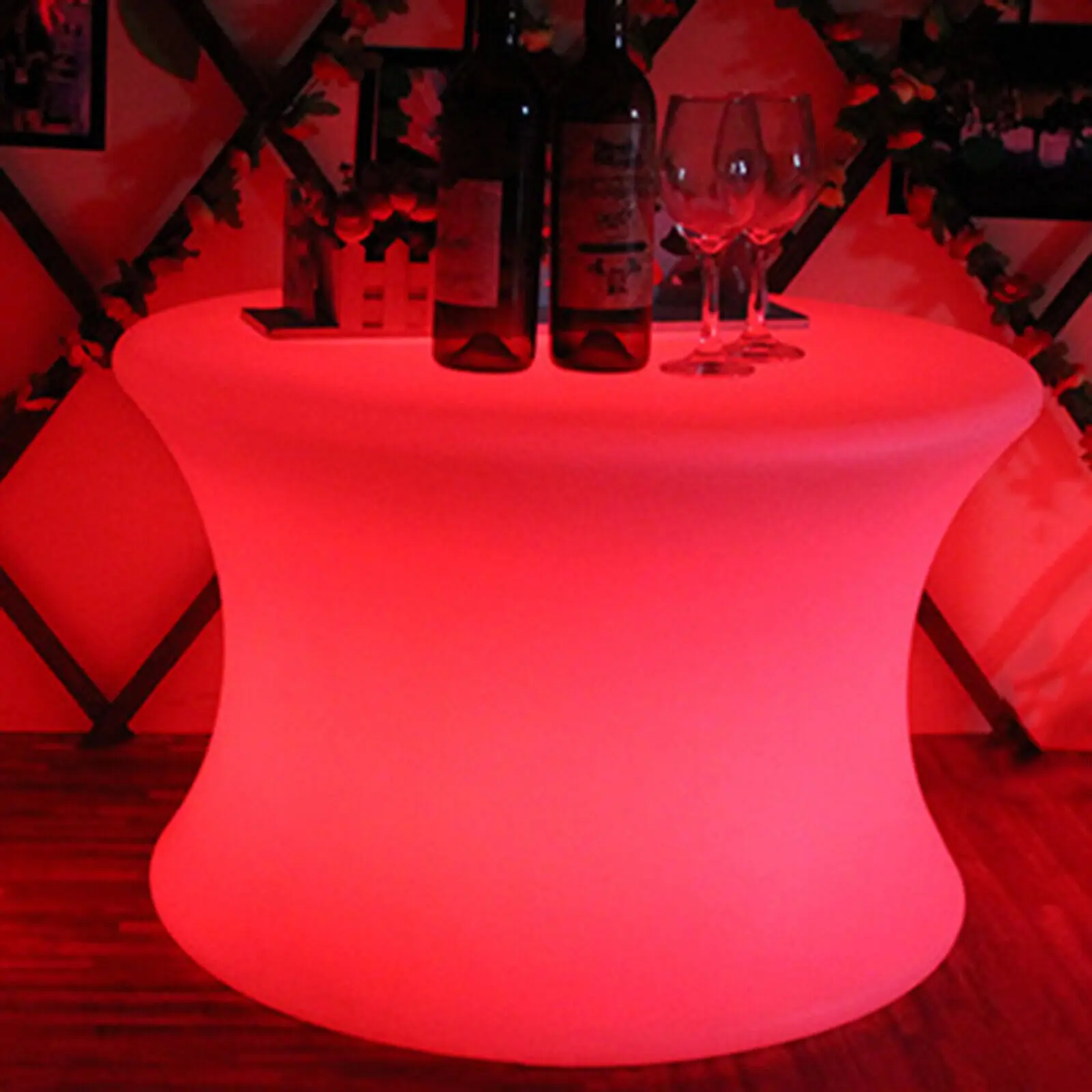 

16" LED Color Light Up Furniture Chairs Bar Stool Square Club Seat Waterproof+RC