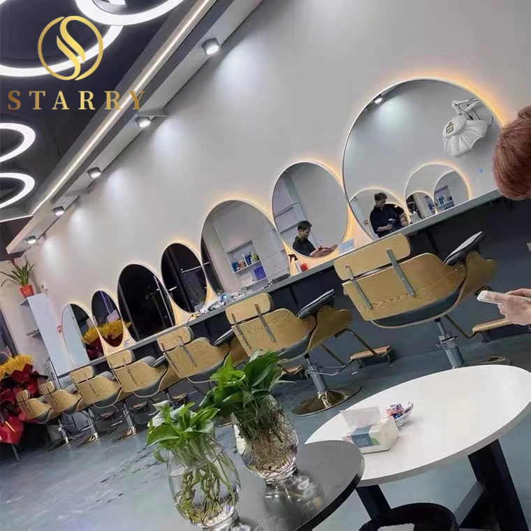 Dostosowane luksusowe lustro ścienne do salonu fryzjerskiego Nowoczesne wielokształtne duże lustro ścienne