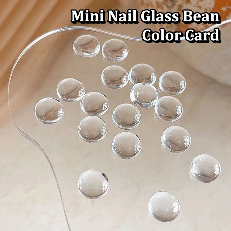 **40pcs Round Glass Color Card Clear Nail Art Display Designs Stickers Tips Flat Back Board Round Drop Nail Salon Tools