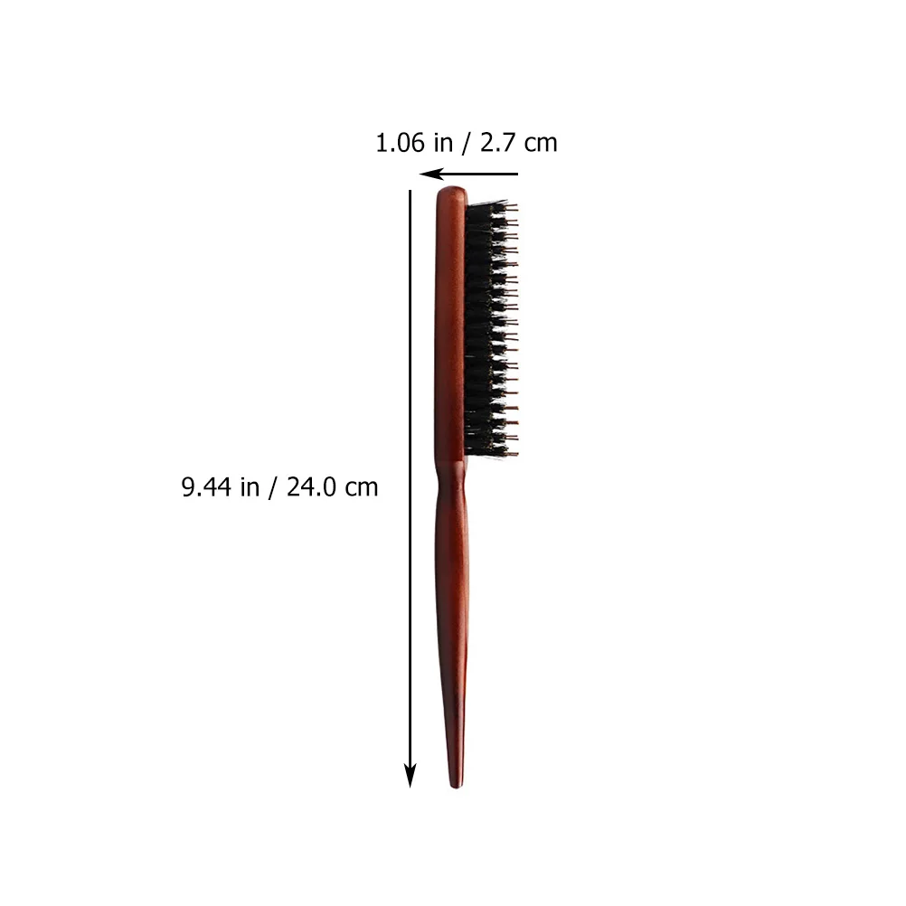 

1pc Wave Curling Comb Brown Three Rows Bristle Hairbrush Scalp Massager Teasing Styling Tool Brush Wooden Handle