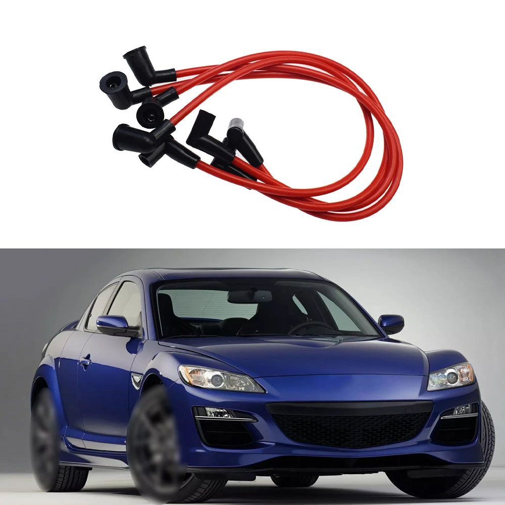 5Pcs Spark Plug Wire Sets For Mazda RX-8 WR140A N3H1-18-140A 4858 RC-ZE81 1756242 55134 Plastic+Rubber Material Car Accessories