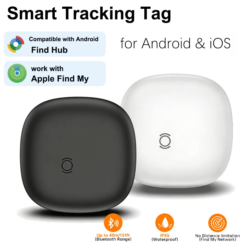 

New Air Tag Tracker Dual System Bluetooth Smart Tag Compatible with Apple Find My IOS & Google Find Hub Android,80-100dB Alarm