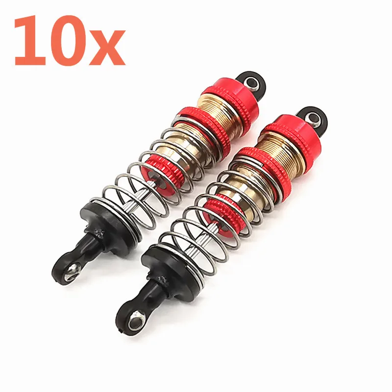 10Pcs Metal Front&Rear Shock Absorber Damper Replacement Accessory For 1/14 WLtoy 144001 1316 LC Racing 80mm RC Cars Parts