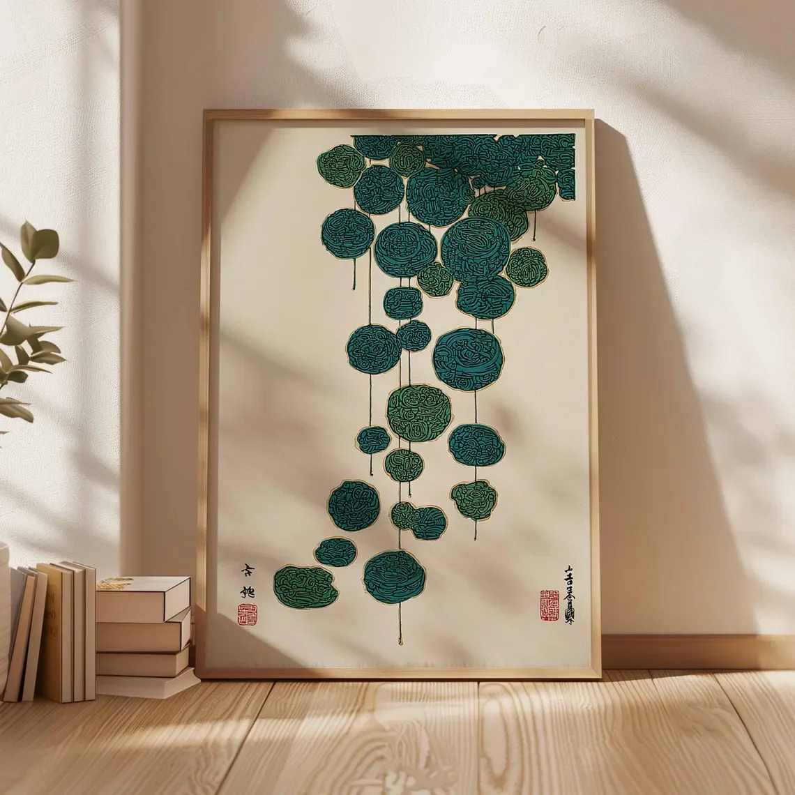 Japanese Lotus Art Print, Minimalist Zen Wall Art, Vintage Botanical Poster, Asian Inspired Home Decor, Serene Nature Illustrati image 5
