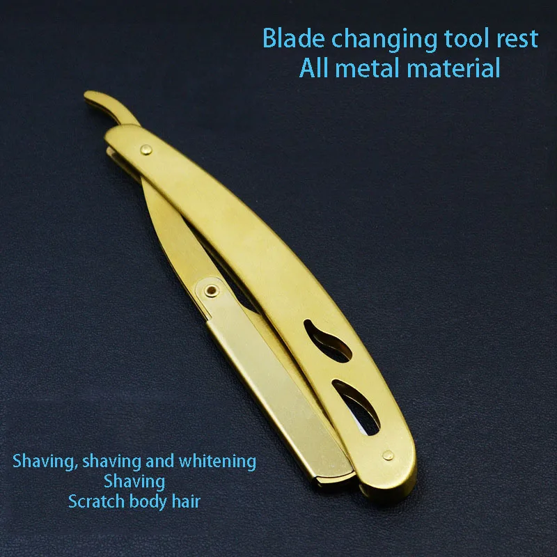 New Golden Old-Fashioned Shaver Manual Beard Shaver Manual Shaving Blade Holder Shaving Male Sucking Device