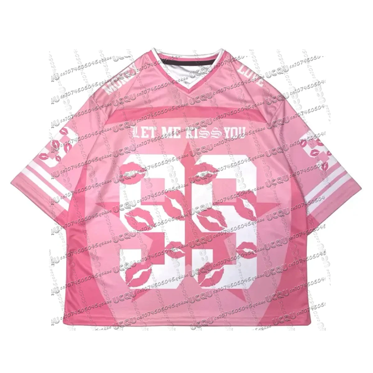 Let Me Kiss You جديد حار بيع العلامة التجارية تي شيرت رياضي أحمر الشفاه نمط الطباعة الرقمية الشارع ارتداء الصيف المرأة موضة Y2k #1