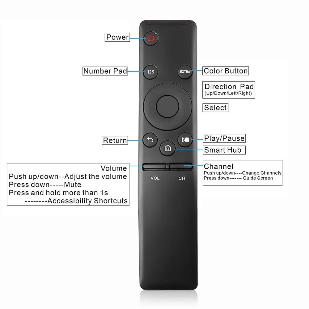 Durable And Portable Wireless Remote Controller For Samsung Smart TV BN59 01259B BN59 01259D C 1260E HD 4K LCD TV