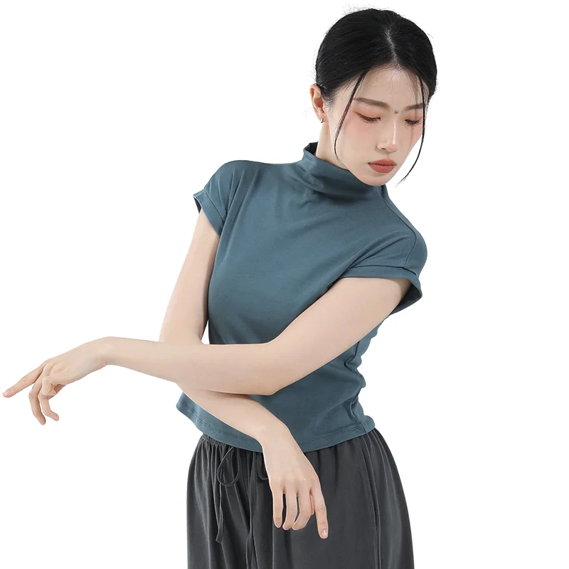 

Modern Dance Training Clothes Small High Collar Sleeveless Vest Top Dance Show Daily Body Dance Basic Top Wear Cloth
