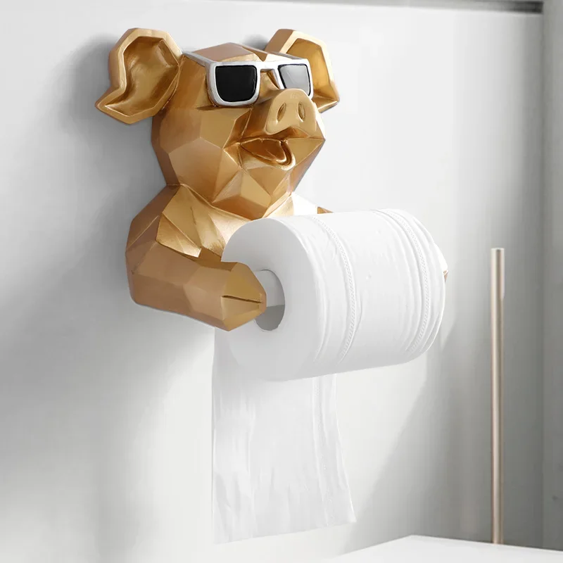 

animal tissue box Statue Figurine Hanging toilet paper holder Washroom Wall Home Decor Roll Paper Tissue Box Holder Wall Mount