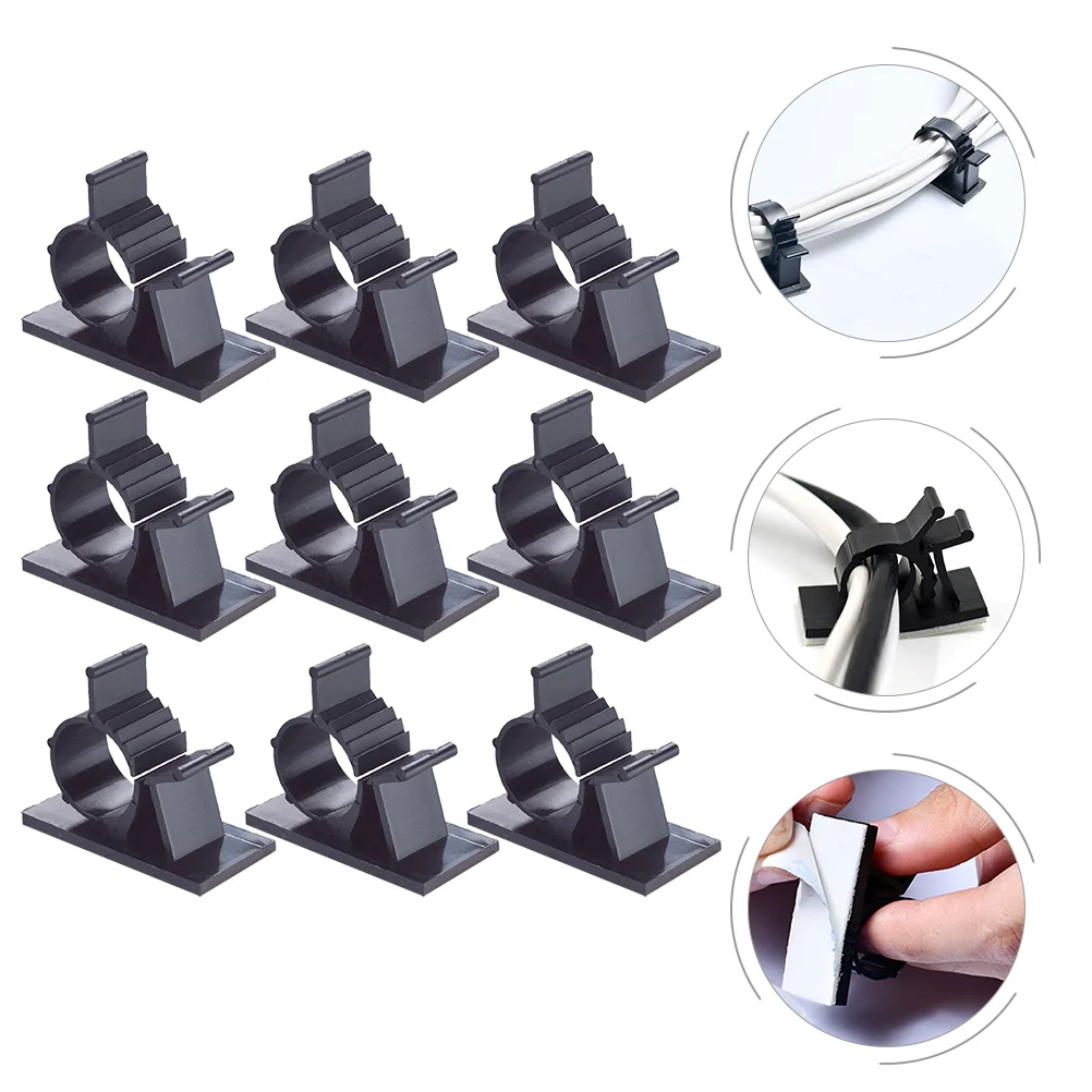 

100 Pcs Fixed Lock Clamp Easy Installation Cable Clips Clamps Organizer Cord Home Self-adhesive Plastic Fixation