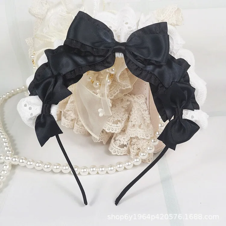 女の子のためのゴシックヘッドバンド,コスプレヘッドバンド,白いレース
