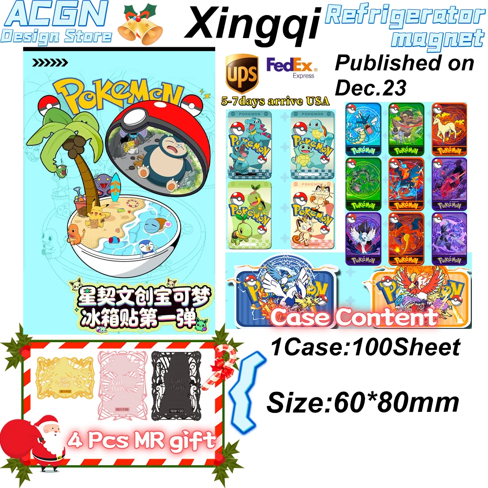 Оптовая продажа, новейшая культурная и креативная наклейка на холодильник с изображением покемонов Xingqi, торговля, ACG CCG TCG, подарок для хобби