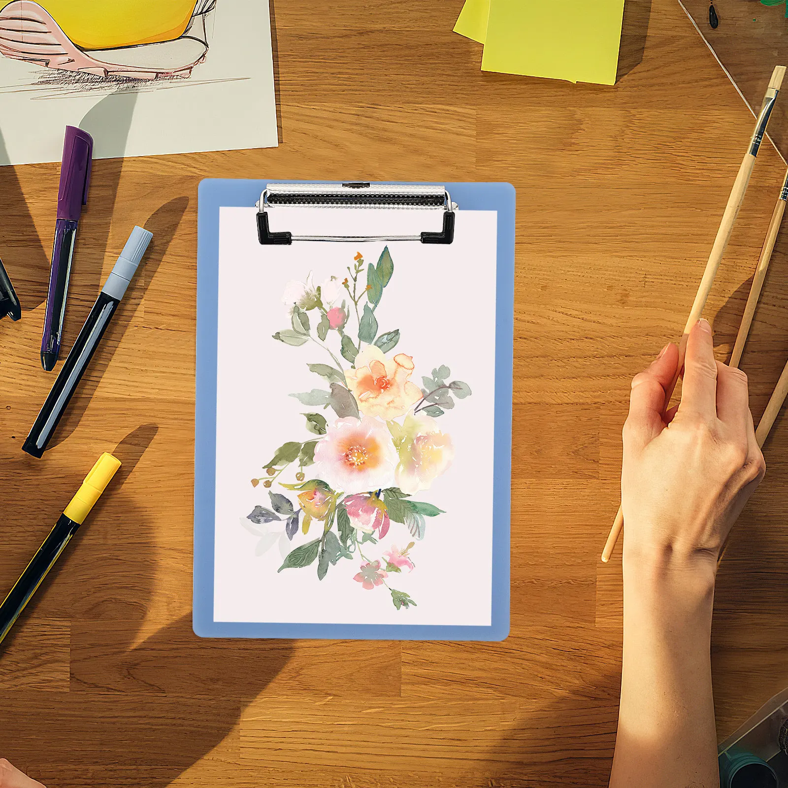 

10Pcs Profile Clipboard A5 Size Hardboard Paper Holder Clip Board with Smooth Surface Lightweight Portable for Classroom Office