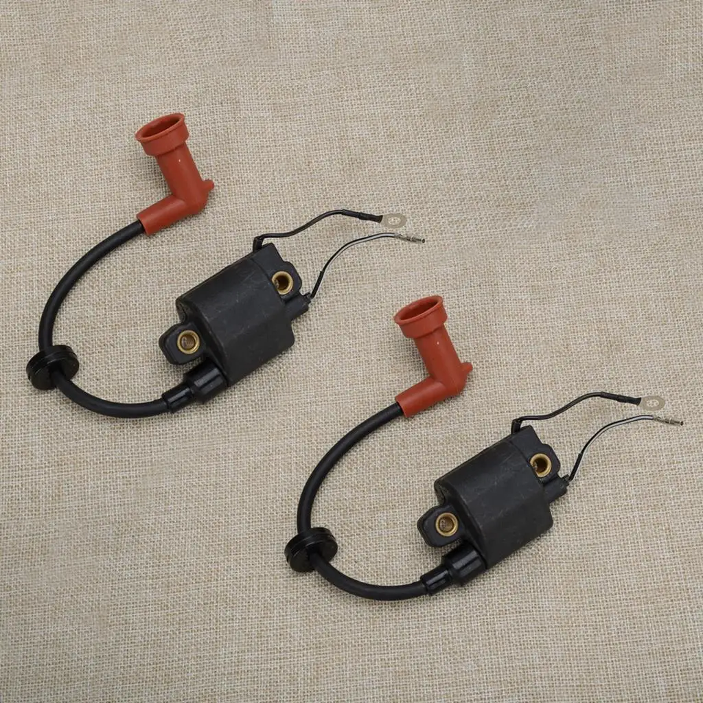 

2Pcs Black Boat Ignition Coil Assembly Fit for Yamaha Outboard 2 Stroke 60 70HP 6H3-85570-10-00