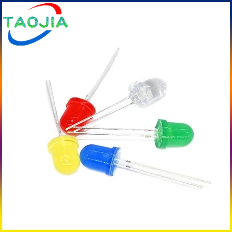 10PCS F10 10MM LED Emitting Diode Red White Yellow Green Blue 3V DIY PCB Circuit Transparent Diffused Arduino Bulb