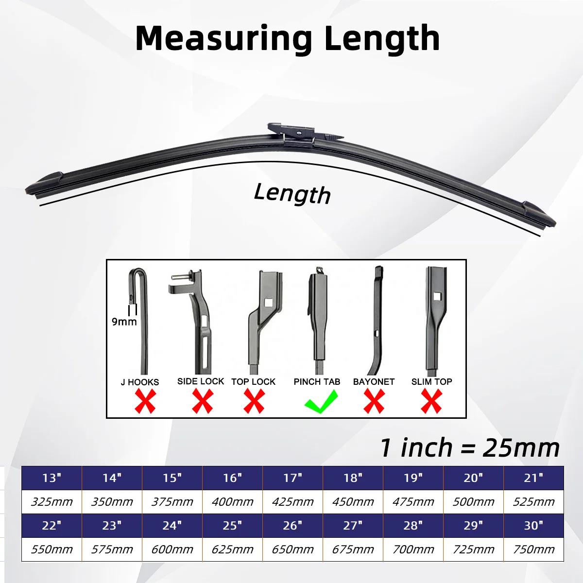 Car Wiper For Ford Taurus 2010-2016 Front Wiper Blades Soft Rubber Windscreen Wipers Auto Windshield 26