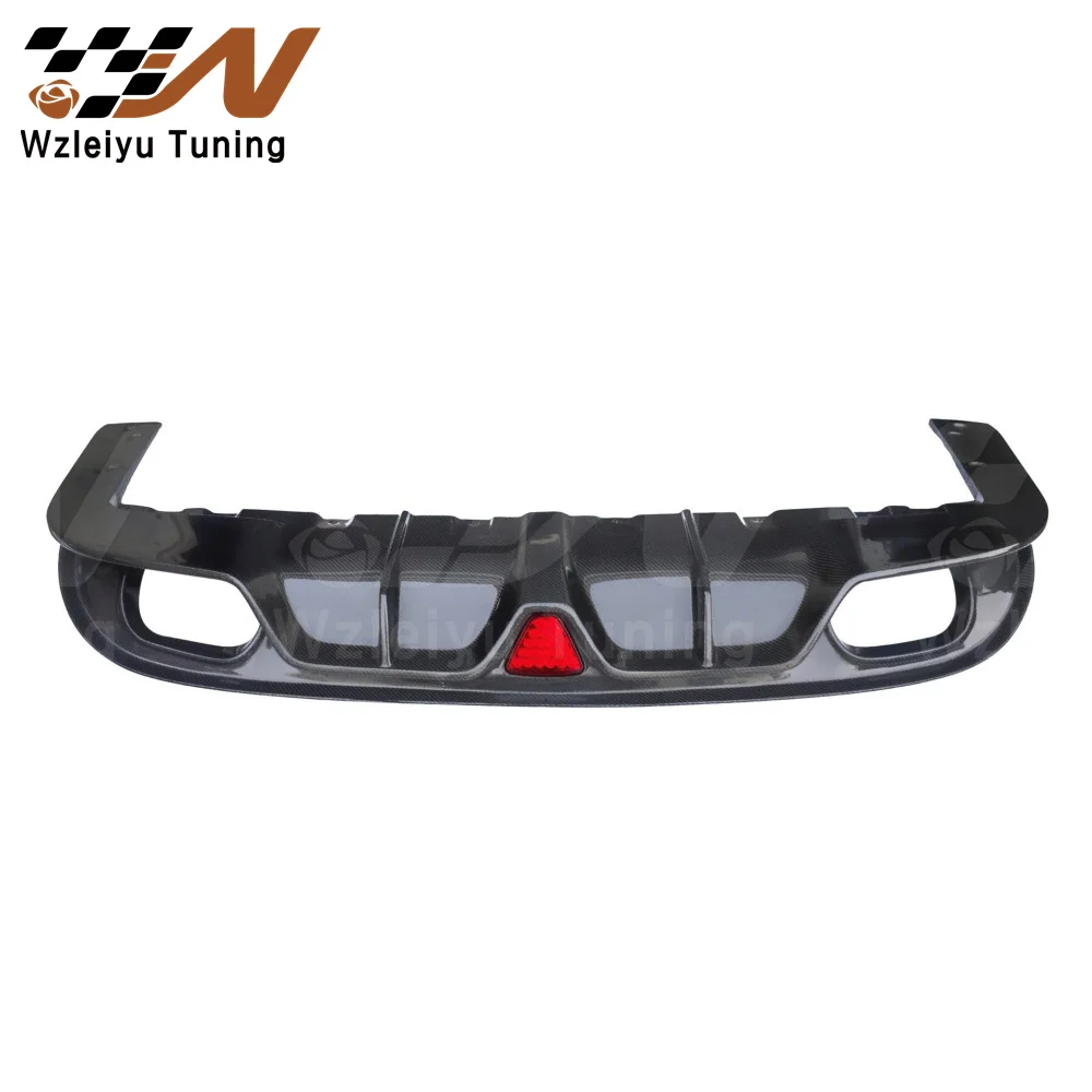 New Style Real Carbon Fiber Rear Bumper Diffuser With Led Light Fit For Alfa Romeo Giulia 16-22 High Quality Fitment