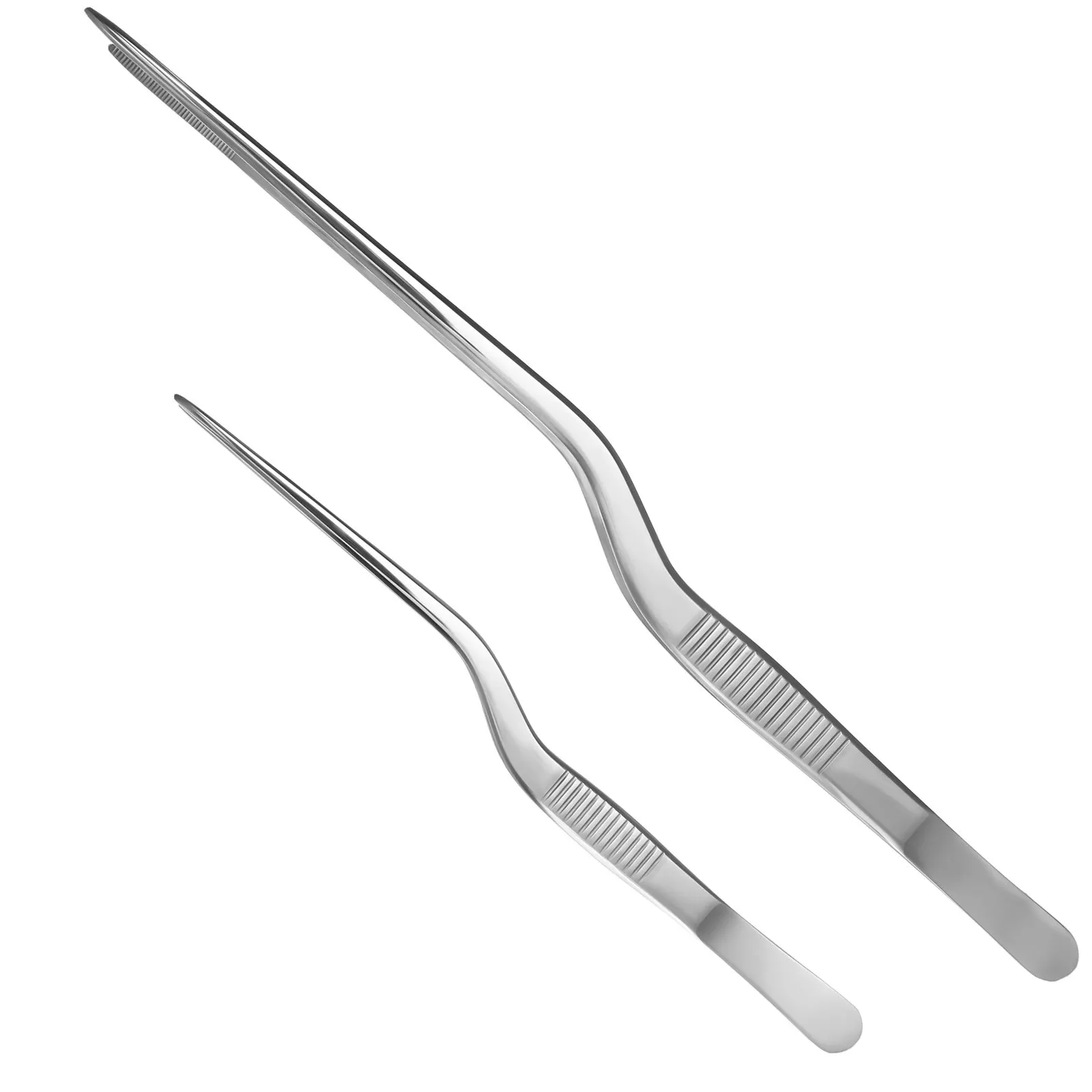 

2Pcs Kitchen Stainless Steel Tweezers Food Tongs for Bbq Cooking Handling Small Objects Restaurant Grade Utensil