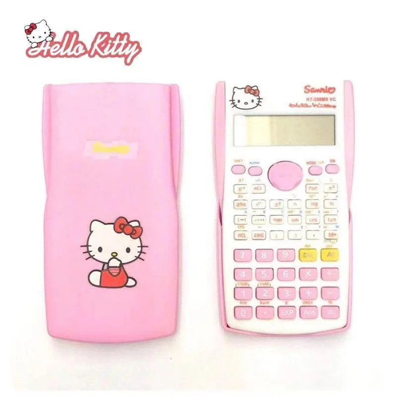 Ordenador con función científica de Hello Kitty, calculadora multifuncional de enseñanza de ciencias de precisión para estudiantes de 350Ms, corazón