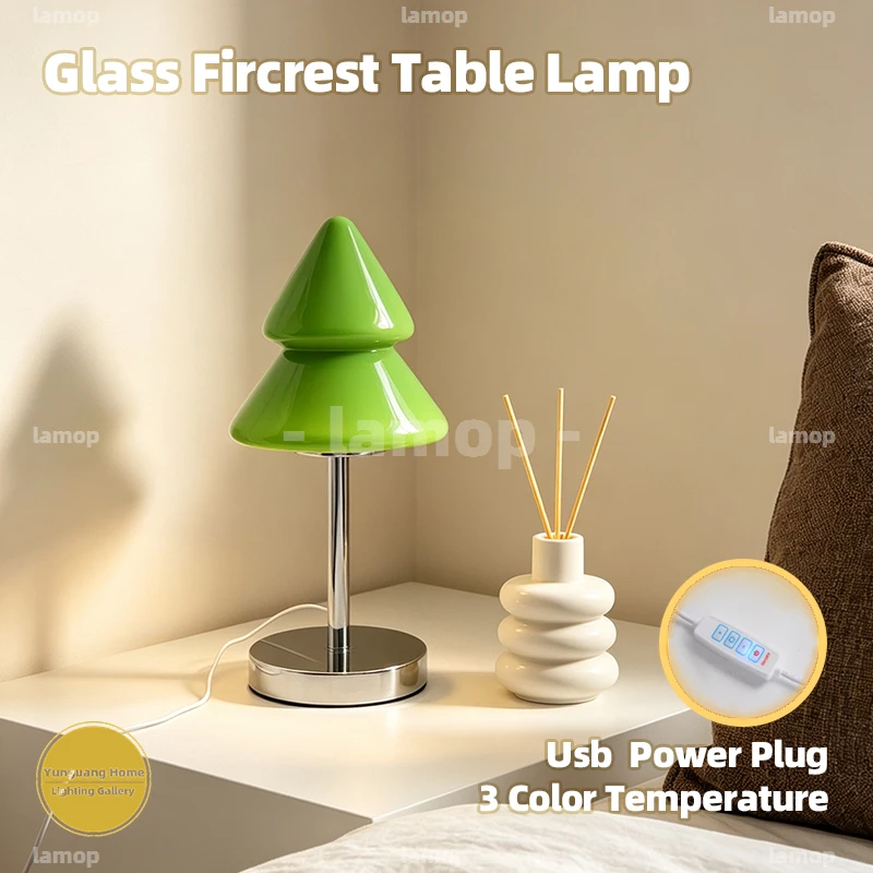 Murano Glass Double Layer Conical Table Lamp Mid-century Decor Light Ins Style Furnishing For Reading Nook Apartment Side Table