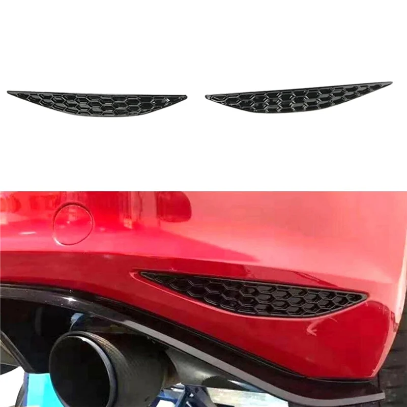 

A03E-1Pair Rear Bar Honeycomb Reflector Cover Trim Styling For VW Golf 7 GTI MK7 2014-2018 Tail Fog Light Strips Sticker Accesso