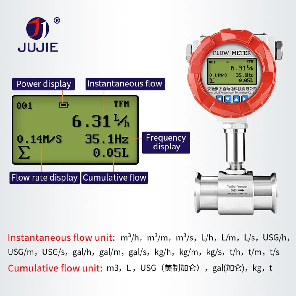 Misuratore di portata a turbina digitale 1 2 pollici RS485 Misuratore di portata per olio idraulico con acqua liquida pulita a impulsi Display LCD