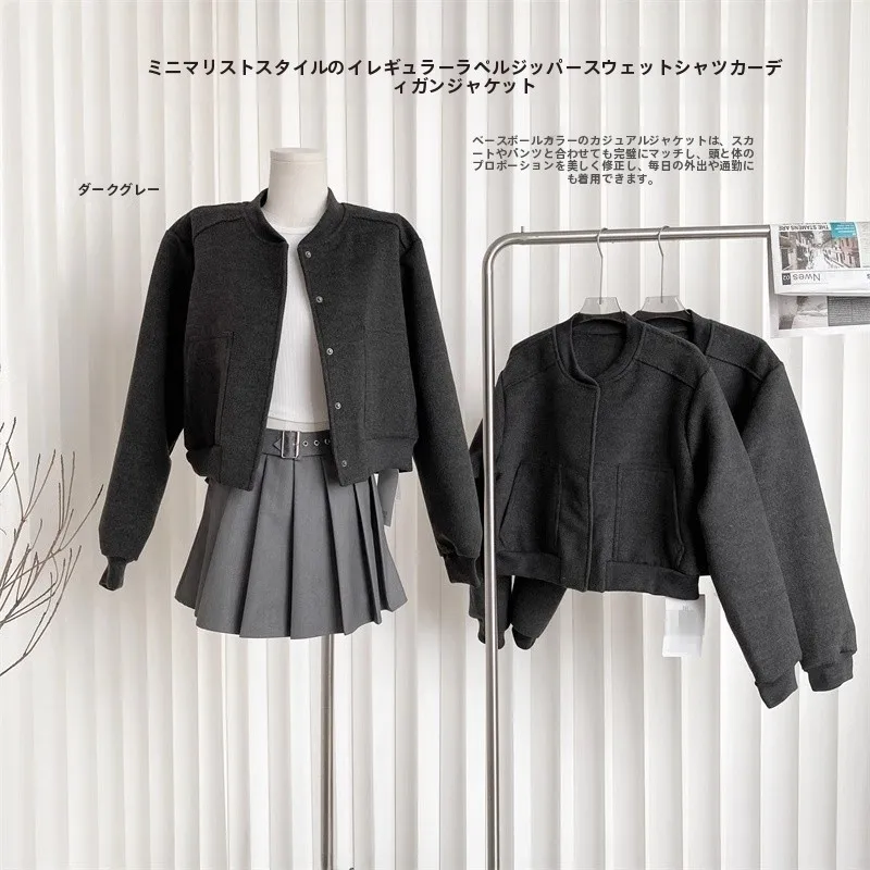 

ey American Sle Women's Baseball Jaet 2024 Autumn New Casual Loose ort Coat Versatile Outerwear Comfortable Top