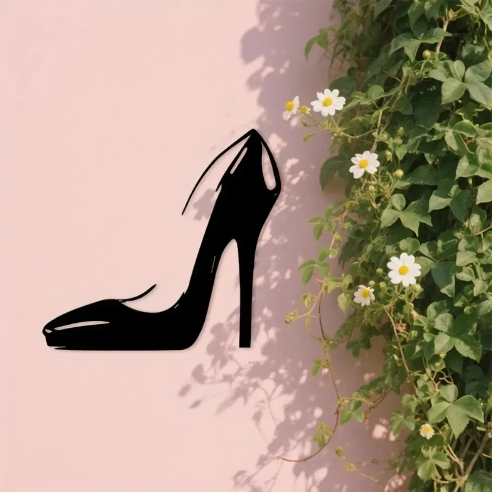 Brand Black Silhouette Metal Wall Art Stylish High Heel Decor For Bedroom Bathroom Closet Indoor Outdoor Lovely Gift