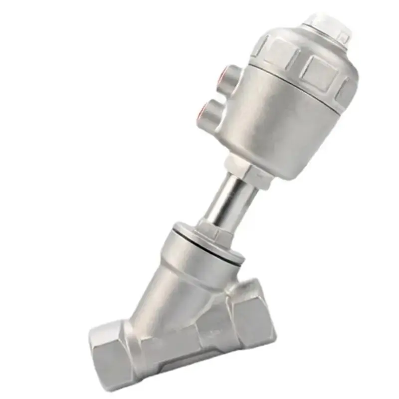 AT19-304 Stainless Steel Y-Type Pneumatic Angle Seat Valve 4-Point High Temperature Steam Internal Line Seat Valve DN15