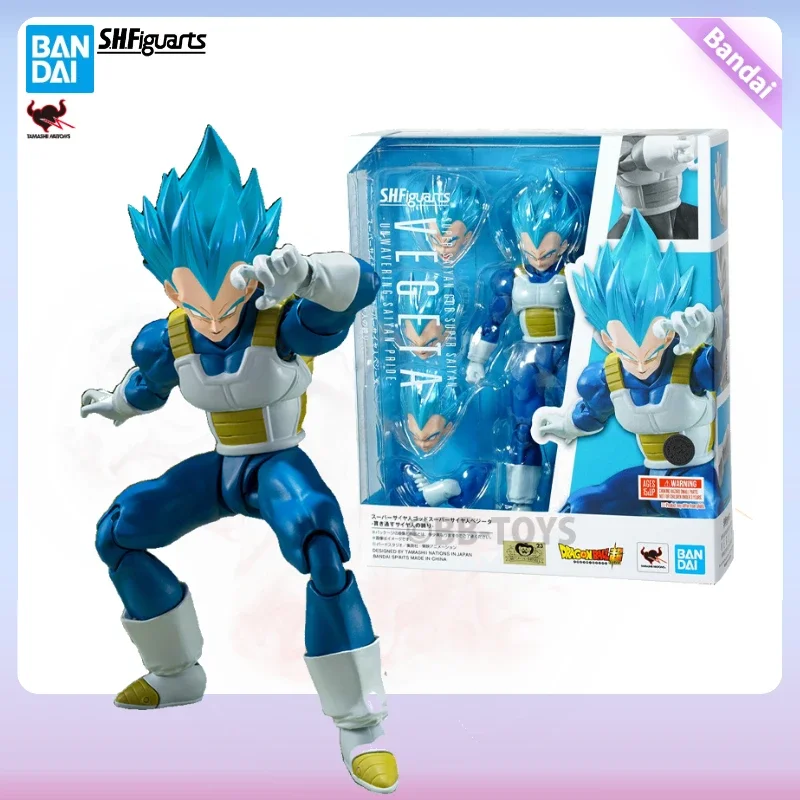 In Stock BB Bandai Anime Action Figure Dragon Ball Z SHFiguarts Super Saiyan God Blue Vegeta IV Prince Finished Model Toy Gift