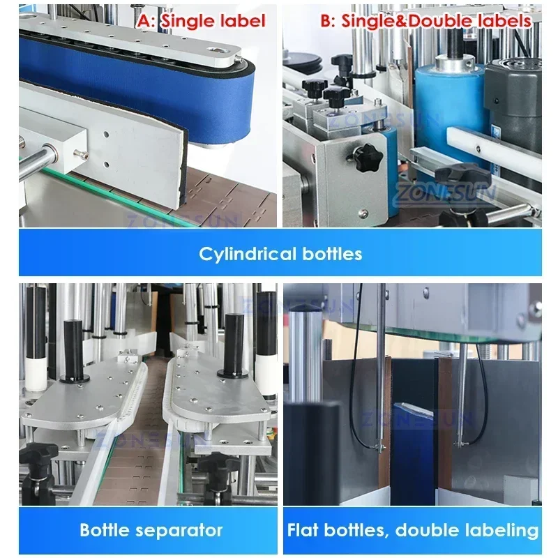 ZONESUN Automatische Trigger-Flaschen-Verpackungsleitung, schlüsselfertige Lösung, Projekt, Reinigungsmittel, Abfüllung, Verschluss, Etikettiermaschine ZS-MPCL1