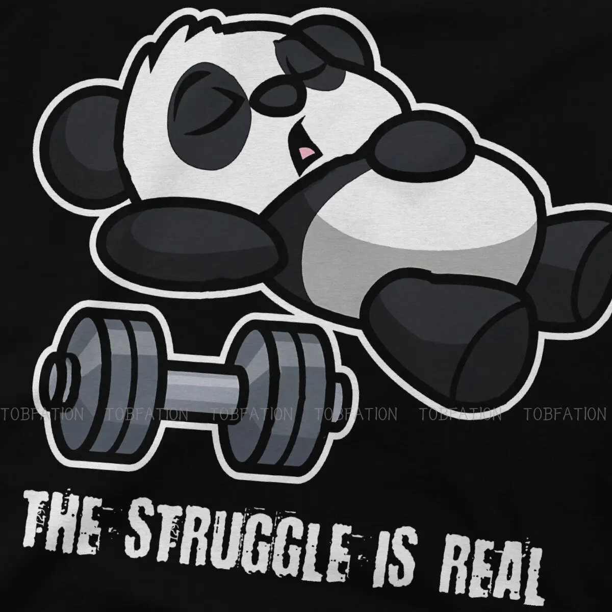 Bodybuilding Pumping GYM Muscle Training Crossfit Original TShirts The Struggle Is Real Fitness Panda Homme T Shirt Clothing 6XL