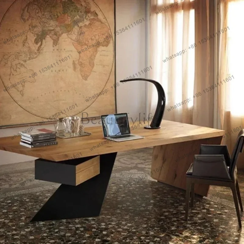 Asthetic Designer Wood Desk Manager Writing Computer Modern Executive Table Office Conference Mesa De Escritorio Home Office