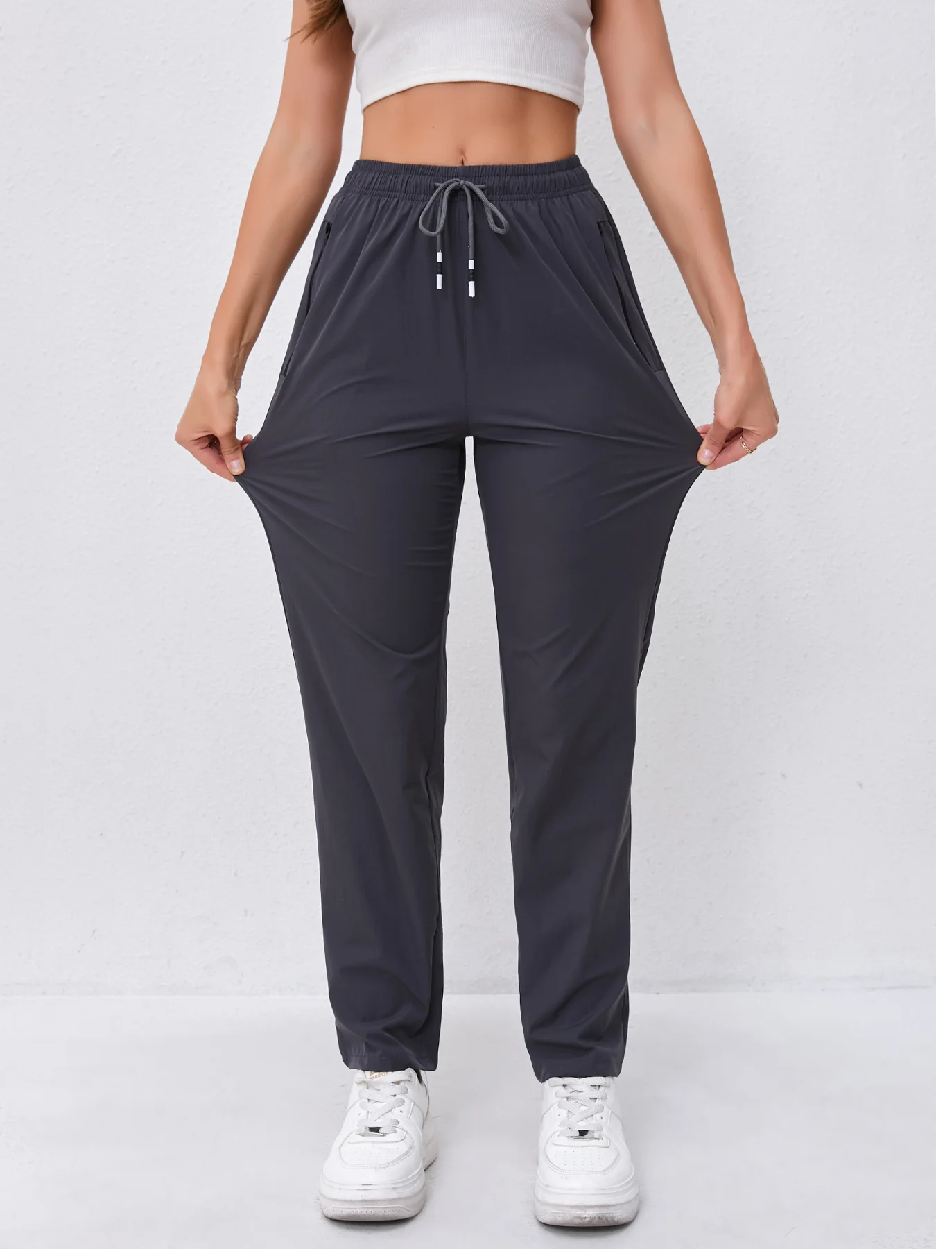 High-waist Slimming Drawstring Joggers Dual Side - Image 5