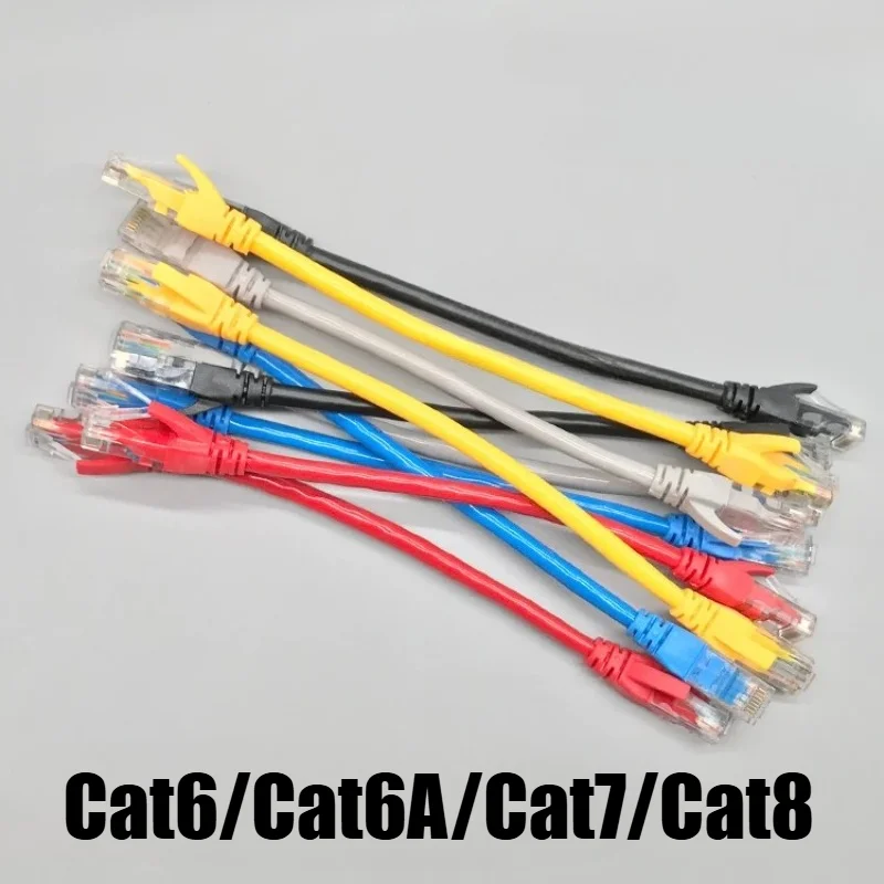 Cat6/6A Cat7 Cat8 Ethernet Cable RJ45 Network Patch Cord Pure Copper Gigabit 10Gbps Unshielded/Shielded LAN Wire For Router PC