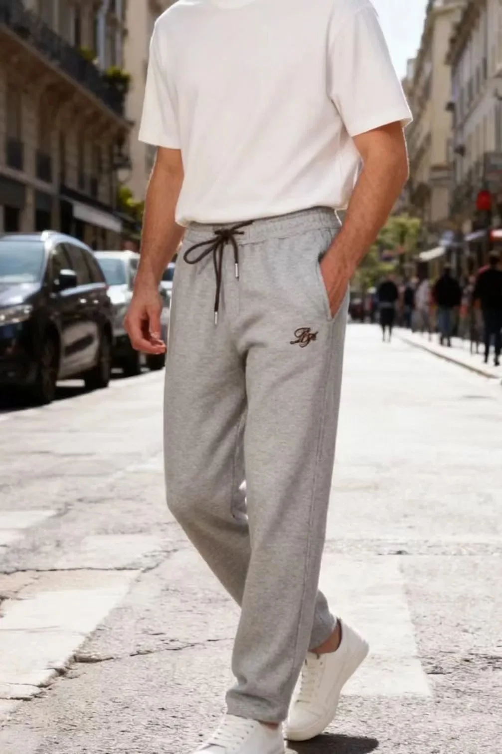 

Faionable Embroidered Straight Leg Casual Pants for Men Busin Casual Trousers Autumn Winter New Arrival Neutral Daily Wear