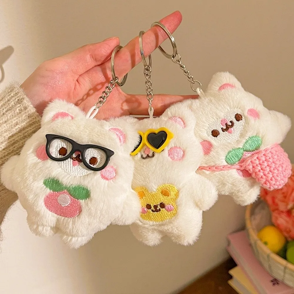 Kawaii Soft Plush Keychain 10cm Mini Stuffed Key Ring Backpack Pendant Backpack Decor