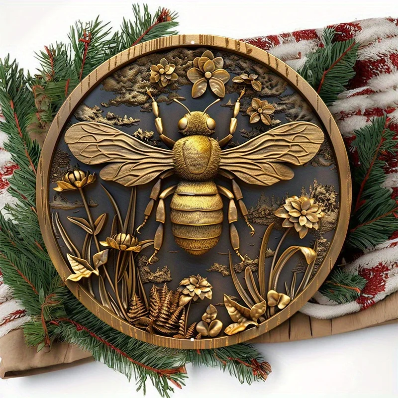 8x8 Aluminum Bee Pattern Sign - Attractive Wall Art Decor - Durable & Stylish for Home Office, farmhouse decor room decoration - Image 6