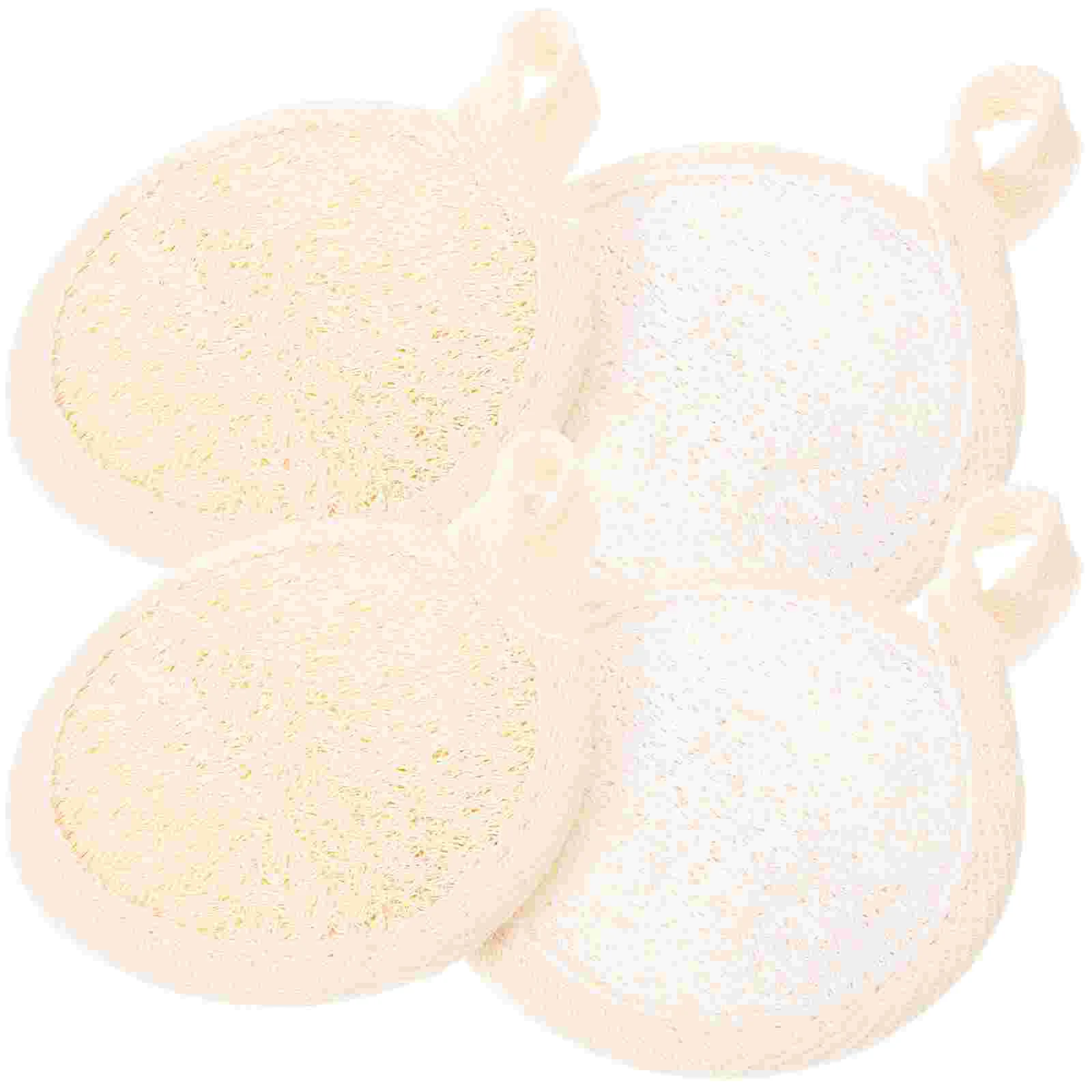 

4 Pcs Scrub Pad Exfoliating Pads Miss Face Scrubber Cotton Linen Simple Wipes Facial Sponge