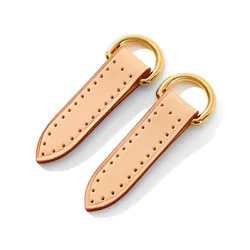 2pc Genuine Vachetta Leather Handmade Large Leather Tabs for LV Monogram Damer Azur Bags Accessories