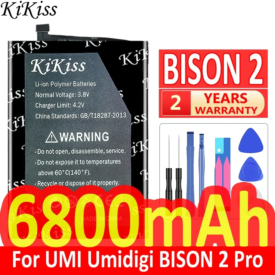 6800mAh KiKiss Powerful Battery For UMI Umidigi BISON 2 Pro BISON2 Pro 2Pro