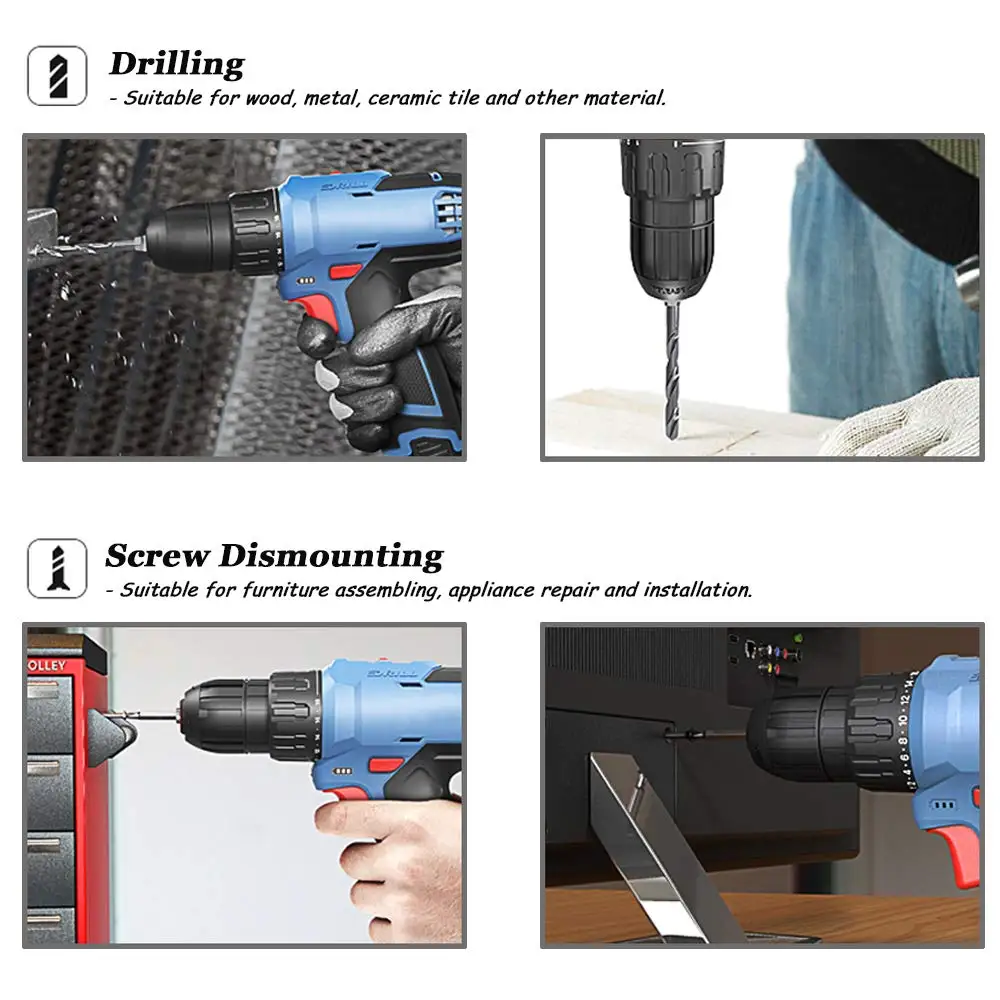 10mm/13mm Keyless Drill Chuck with 1/2in 3/8in Hex Shank SDS-Plus Square Quick Grip Adapter for Drill Bit Screwdriver & Sockets