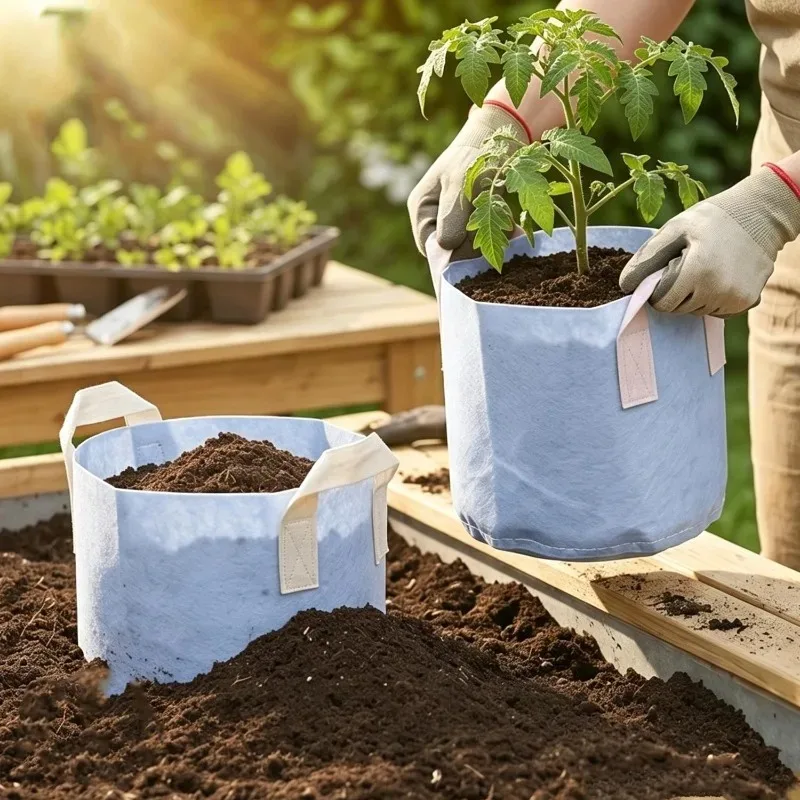 1/3 Pack Non Woven Grow Bags Heavy Duty Thickened Fabric Pots with Handles for Transplanting Plant Balcony Garden Biodegradable