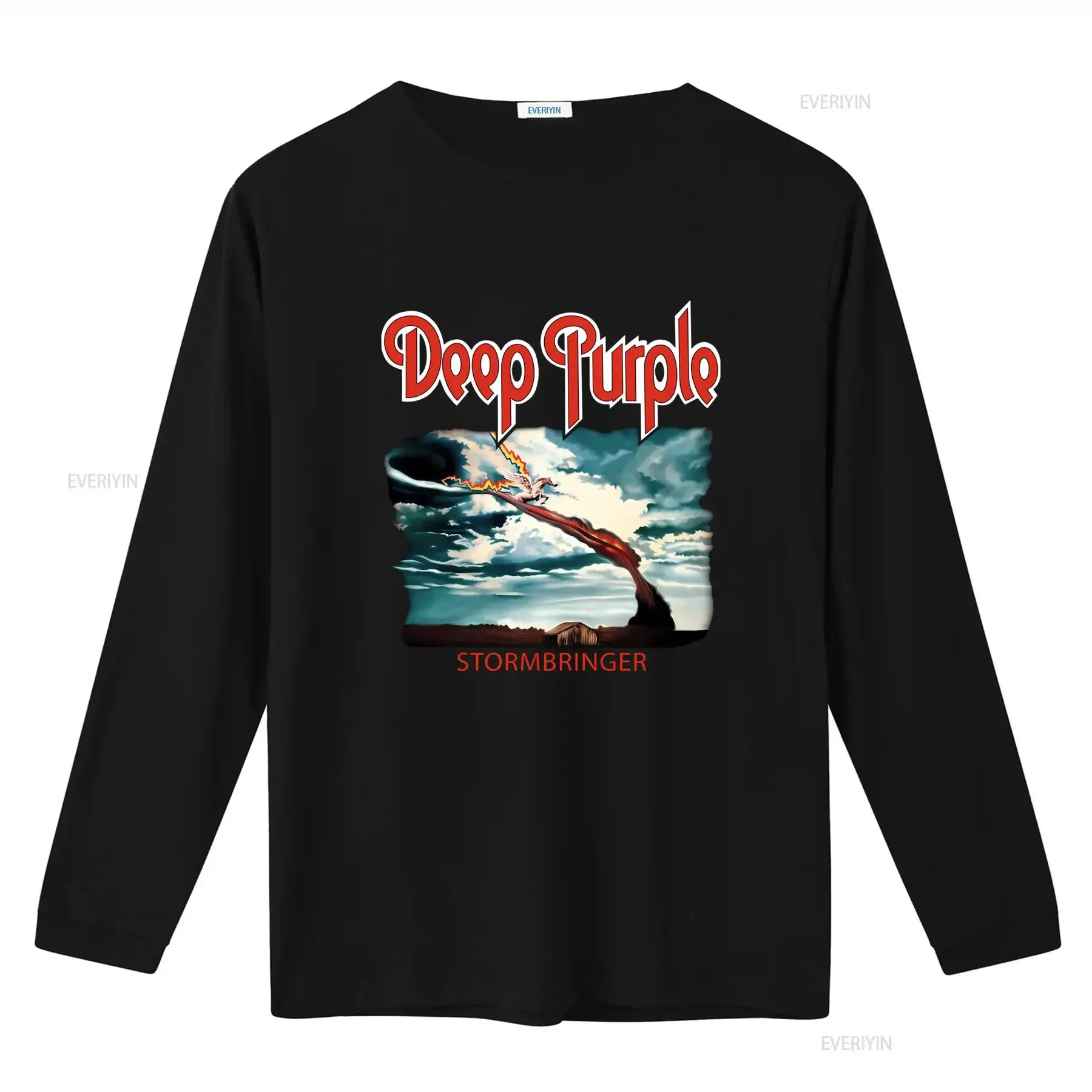 DEEP PURPLE STORMBRINGER T SHIRT ROCK BAND PRINTED DESIGN FOR FANS vintage Washed Top For Everyday Wear Slightly Stretched
