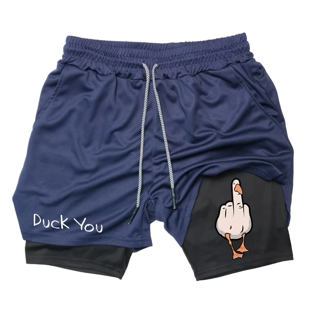Summer Men's Double-Layer Quick Dry Breathable Fitness Shorts with Pocket Muscle Design - Sports Pants for Basketball And Beach