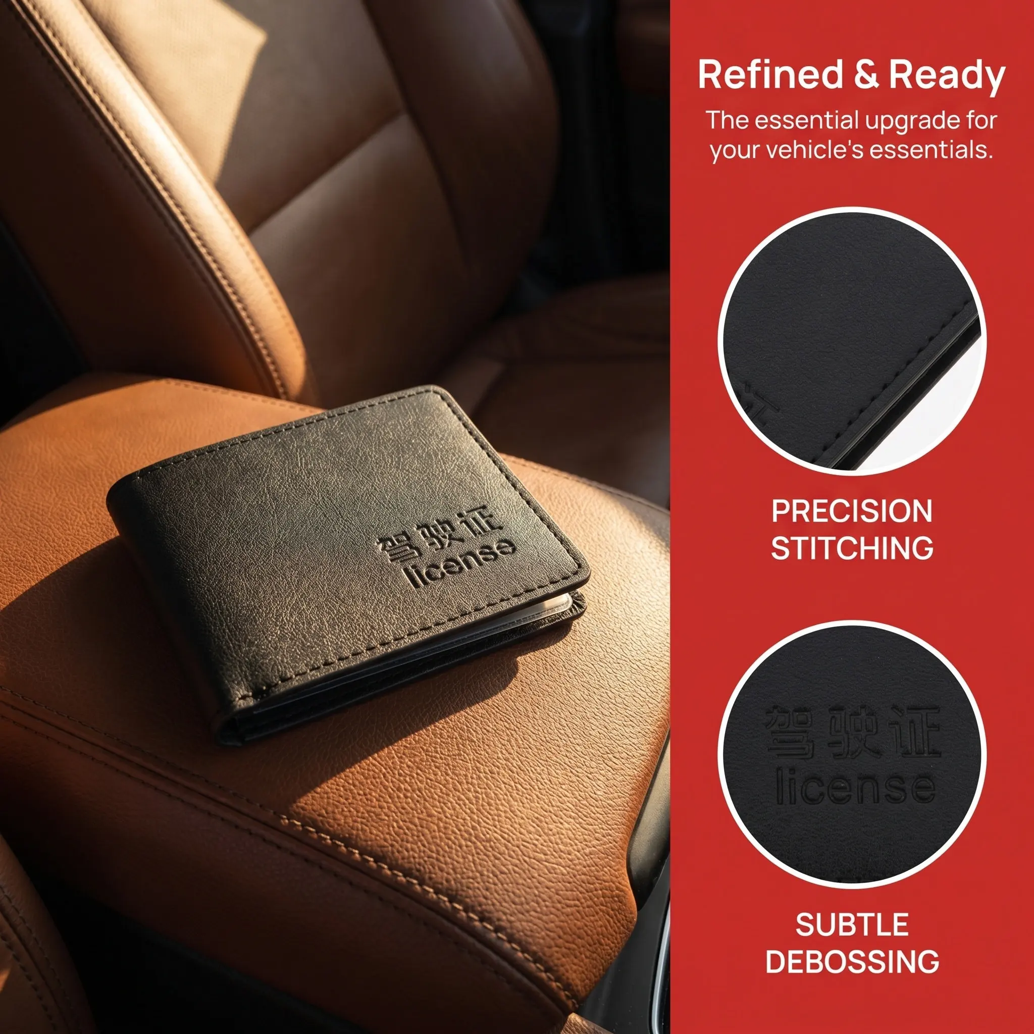3Pcs Drivers License Holder Car Document Organizer Fake Car Registration Wallet Travel Auto Accessories