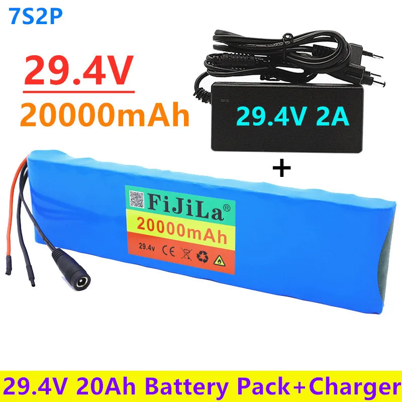 

24V 20Ah 7S 2P 18650 li-ion battery 29.4 v 20000mAh electric bike moped balance roller