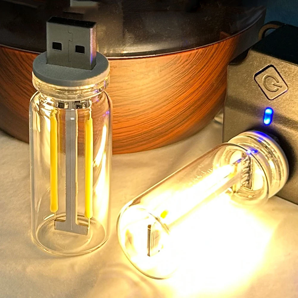 Ampoule LED Edison à Filament Tactile USB Rétro, Éclairage Décoratif In347, Veilleuse de Camping, 5V, 0.3W